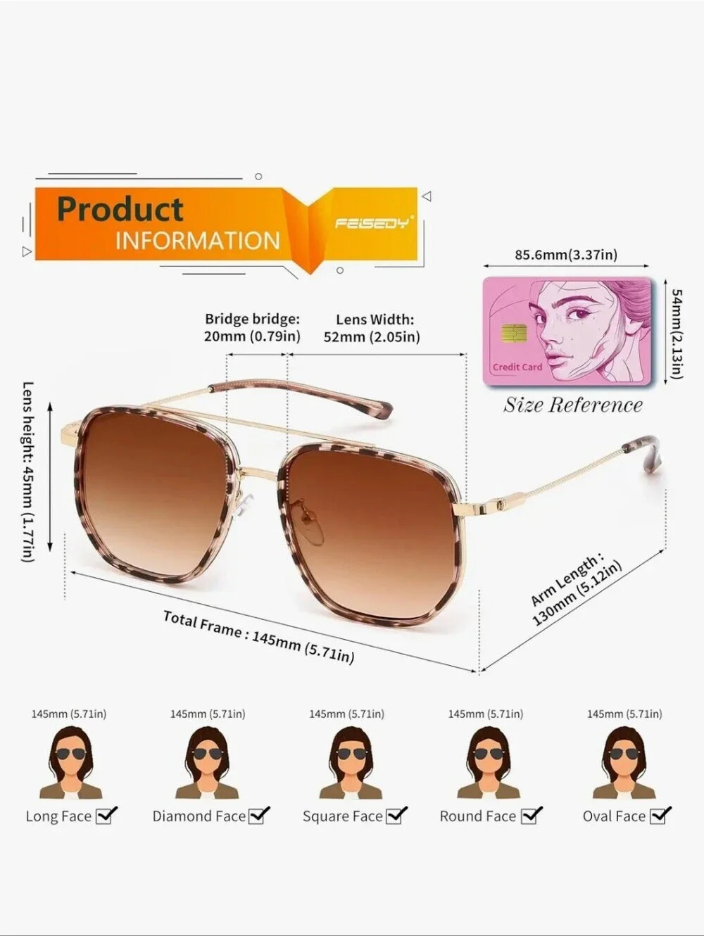Retro Aviator Sunglasses for Women Men Vintage Classic Square Metal Fram
